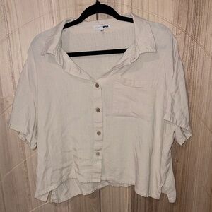 Fashion Nova Beige Button-Down Women's Shirt